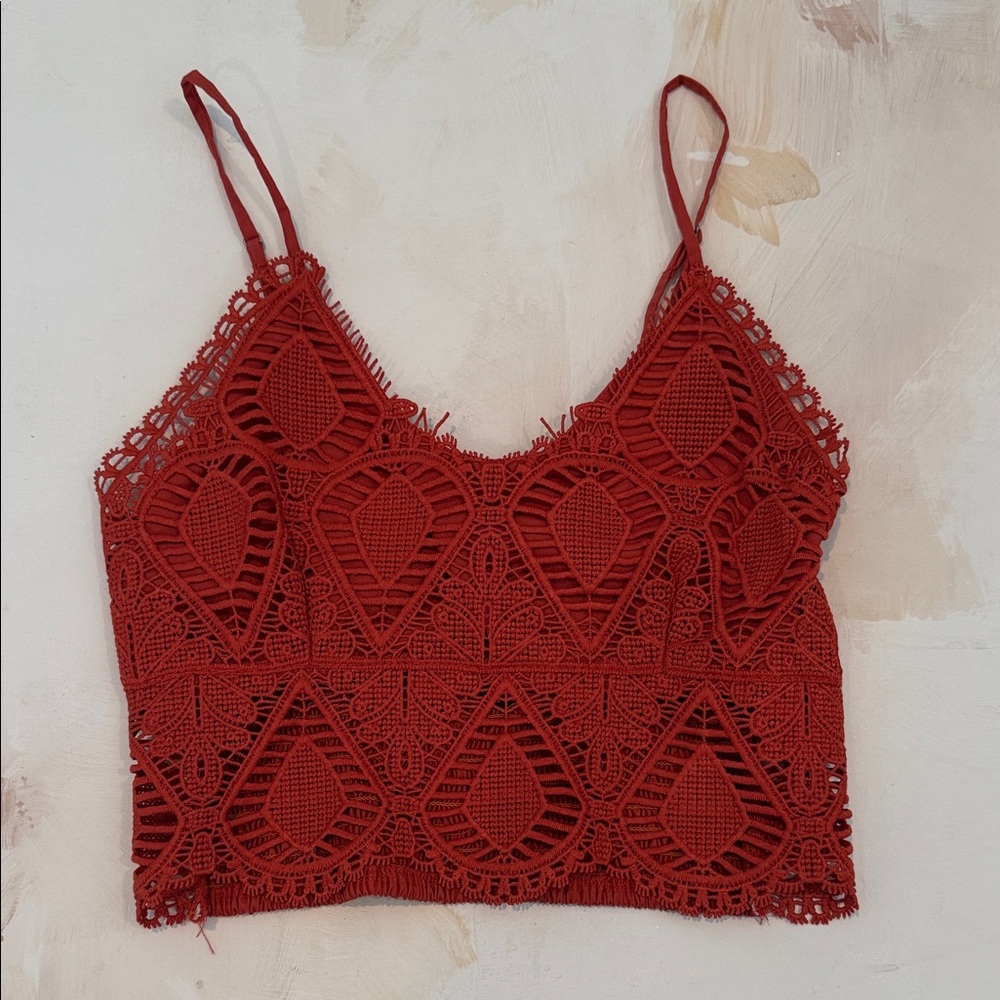 Orange Crochet Crop Top